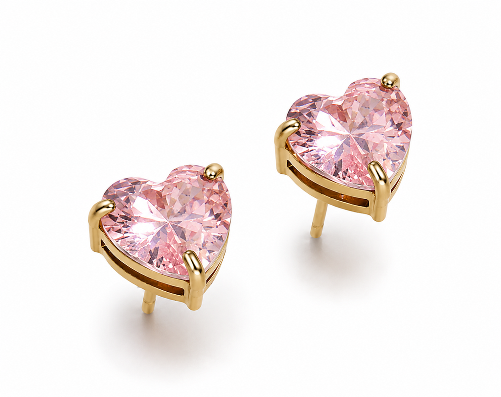 Boucles d'oreilles Coeur Rosé