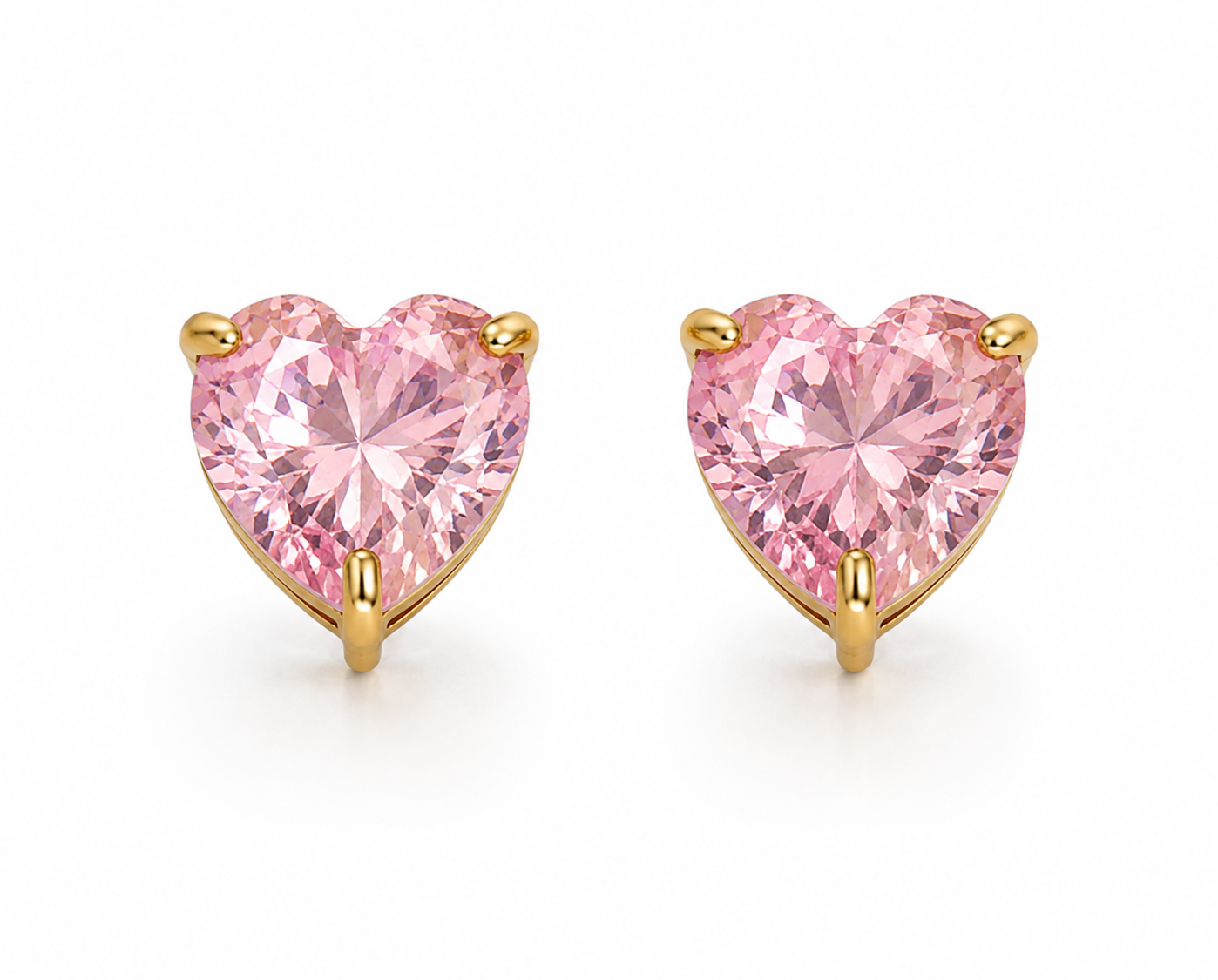 Boucles d'oreilles Coeur Rosé