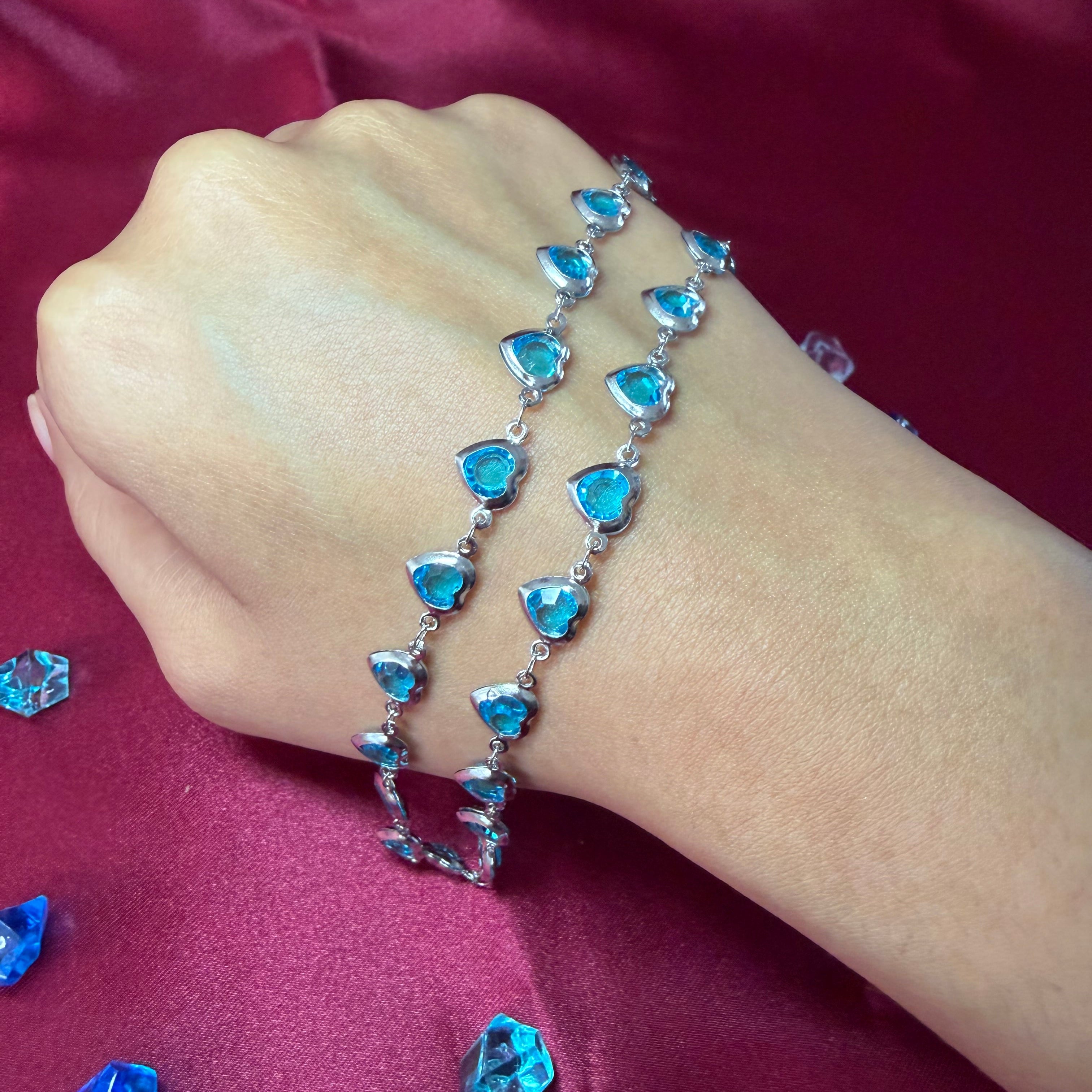Parure Bracelet & Collier Blue Love