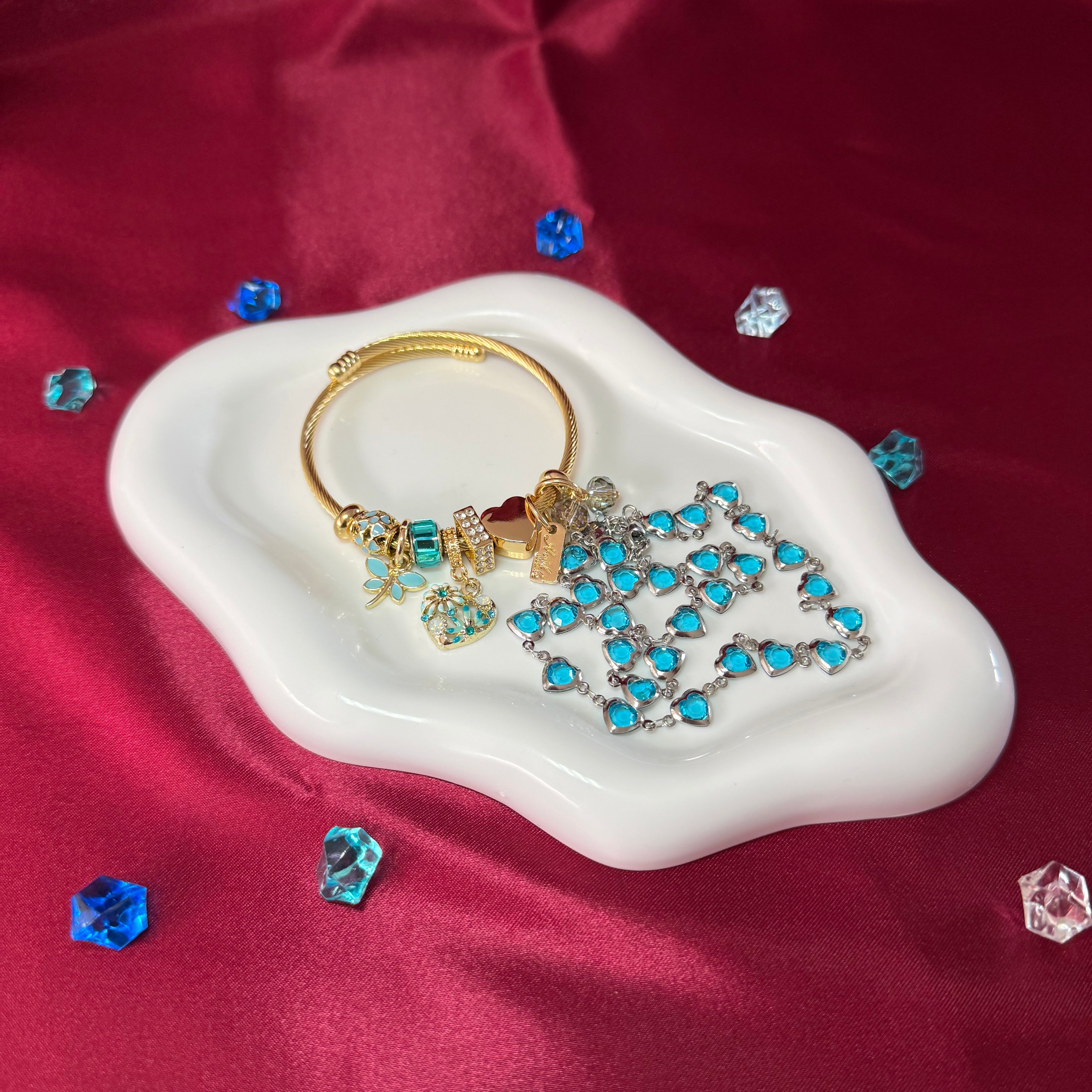 Parure Bracelet & Collier Blue Love