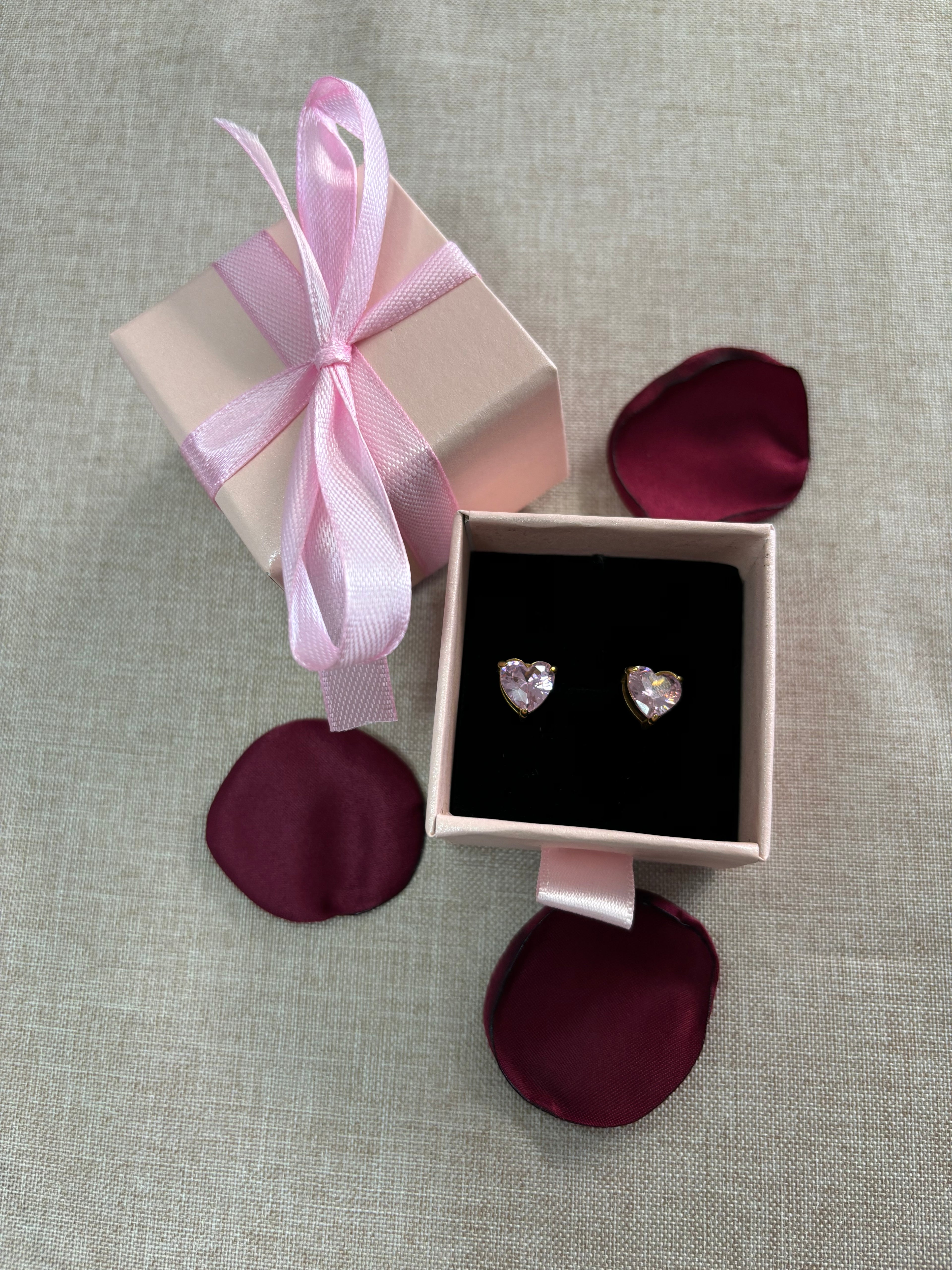 Boucles d'oreilles Coeur Rosé