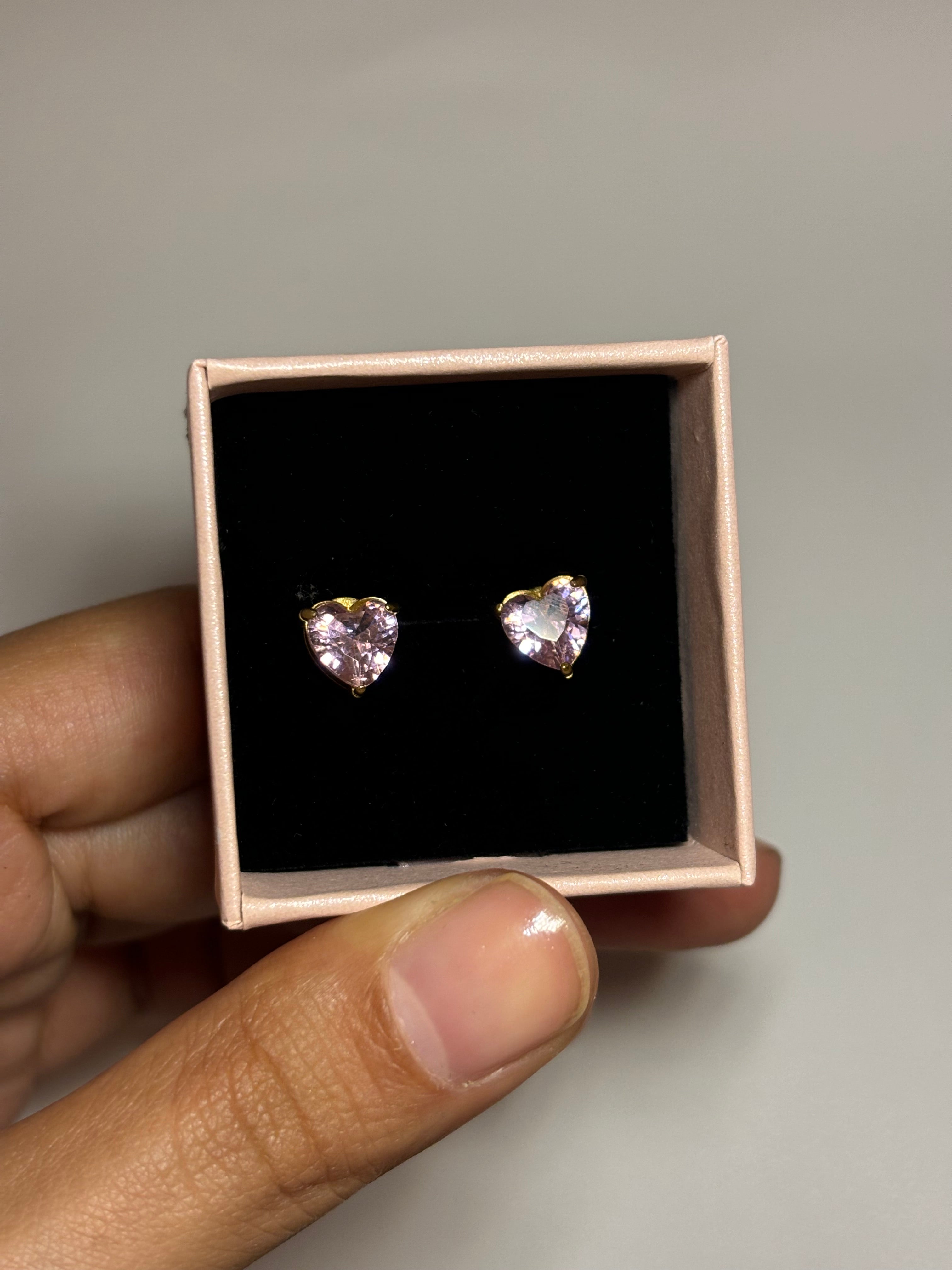 Boucles d'oreilles Coeur Rosé