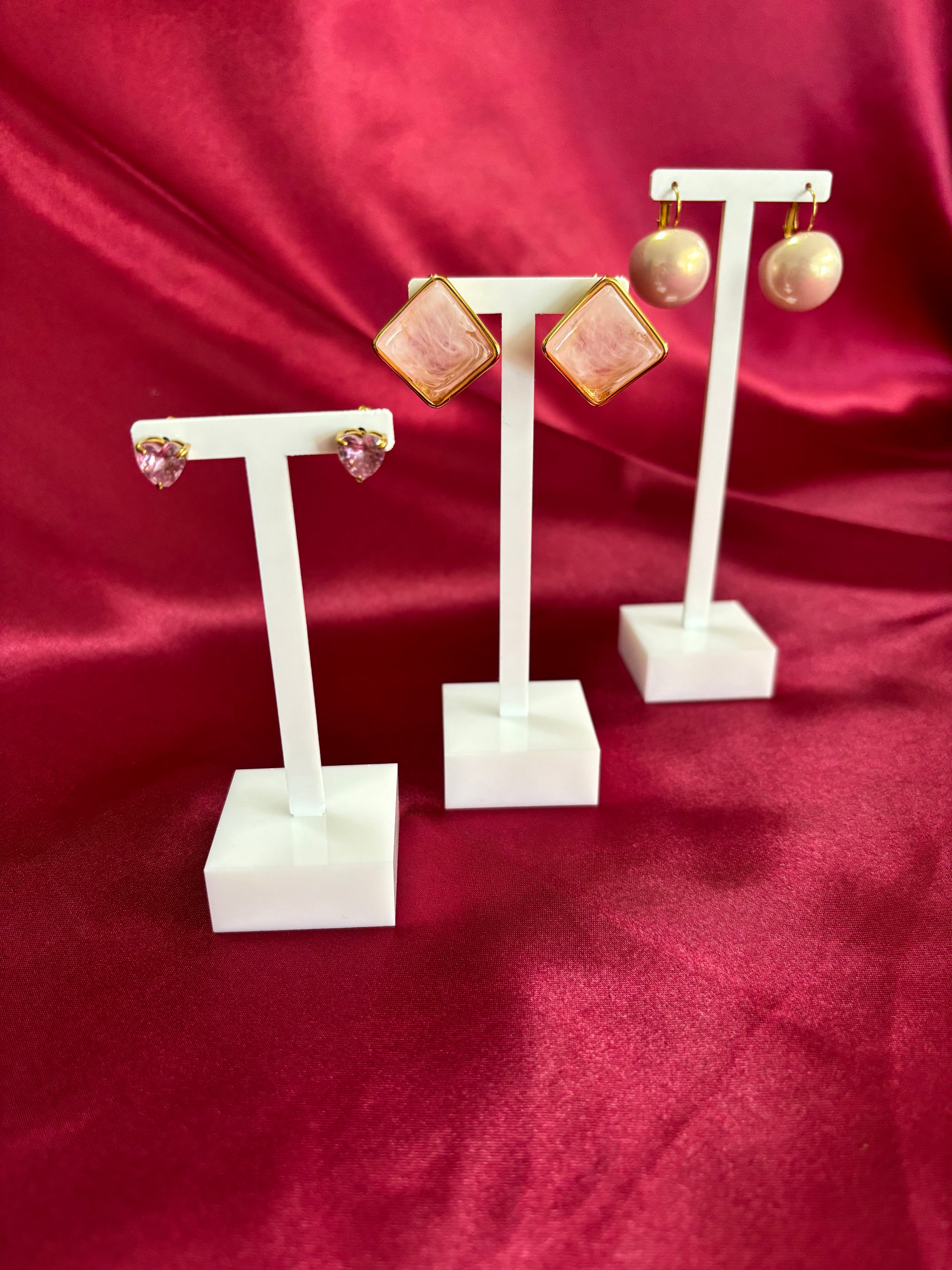 Boucles d'oreilles Coeur Rosé
