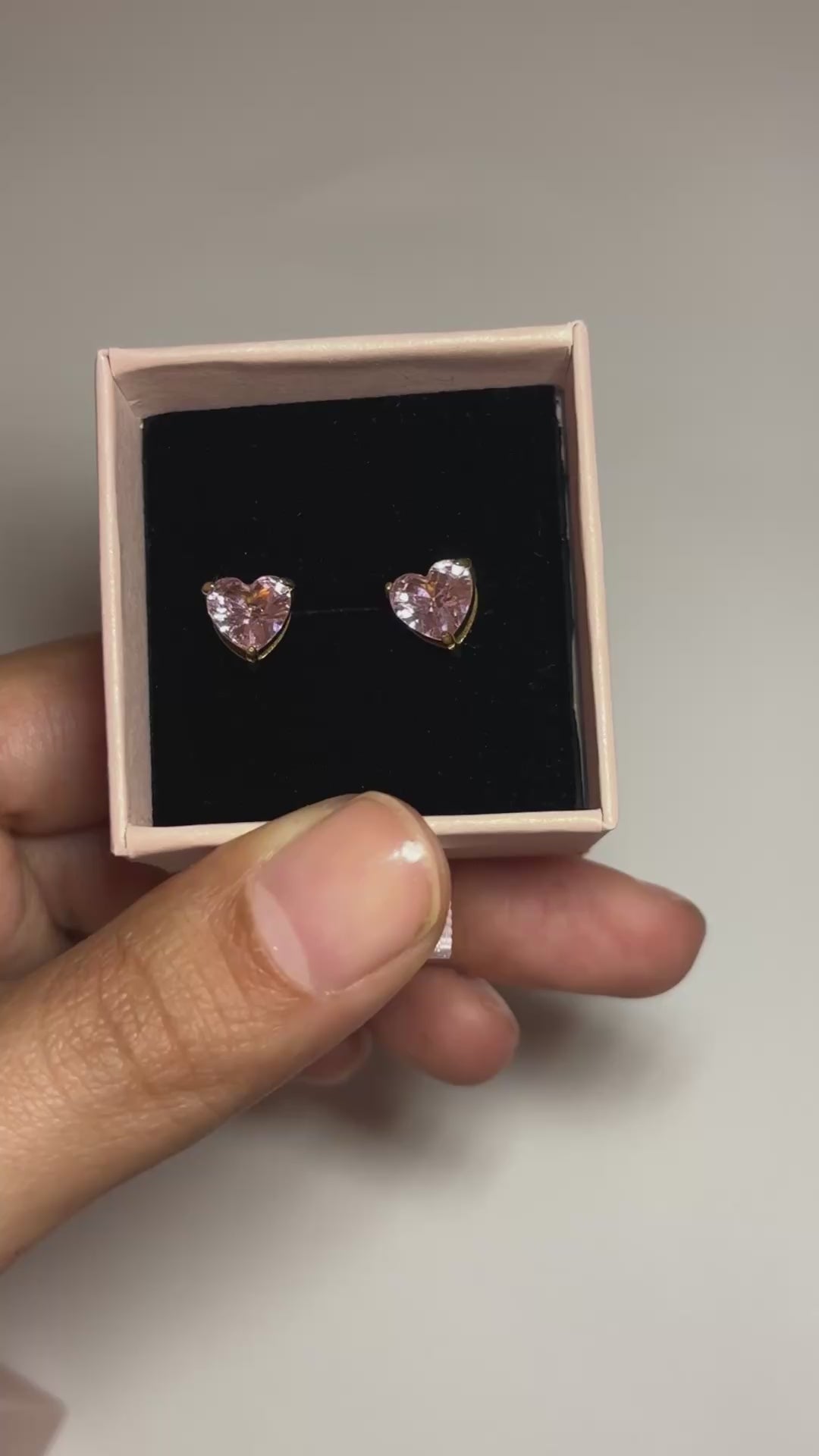 Boucles d'oreilles Coeur Rosé