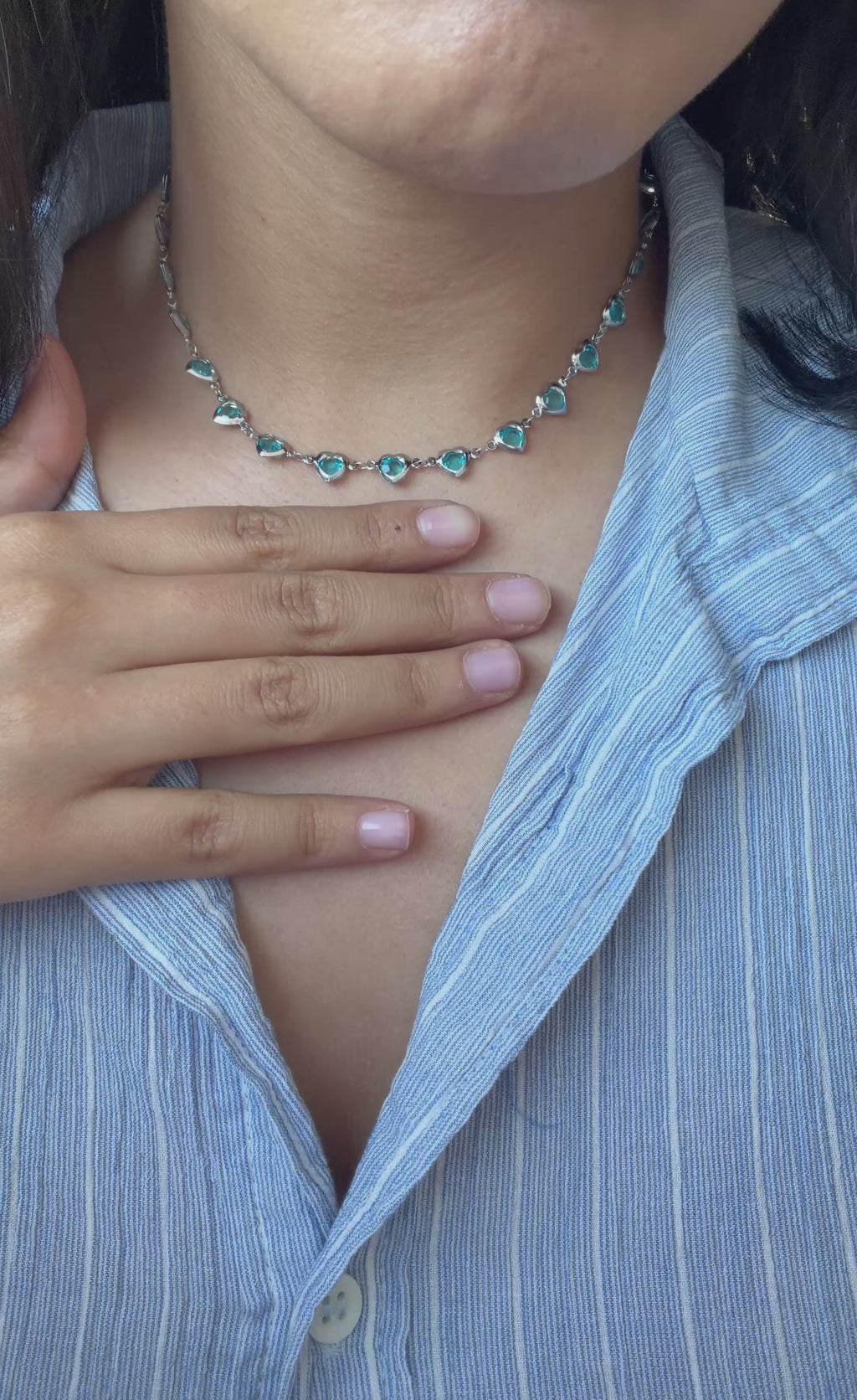 Parure Bracelet & Collier Blue Love